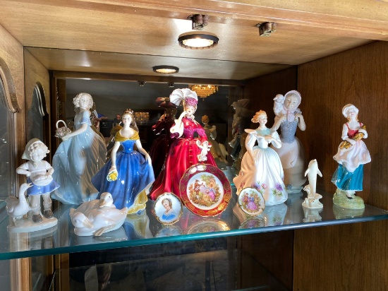 Shelf Lot of Royal Doulton, NAO Spain and More