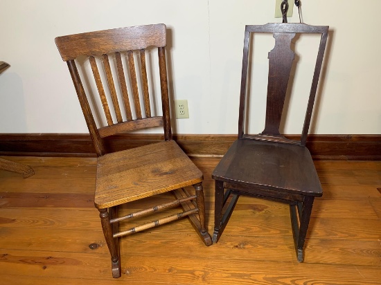 Two Antique Sewing Rockers