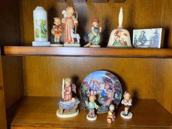Group of Goebel Hummel Figurines, Bell, Collector Plate & Candle