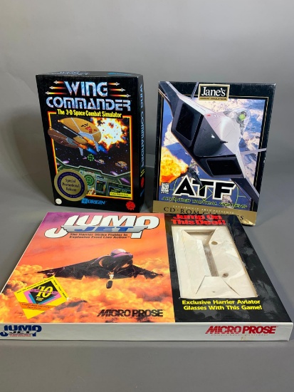 Wing Commander by Origin, Jane's Combat Simulator ATF & Jump Jet by Microprose PC Games