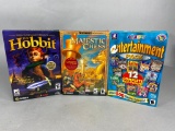 3 Computer Games including The Hobbit, Majestic Chess, Entertainment Pack