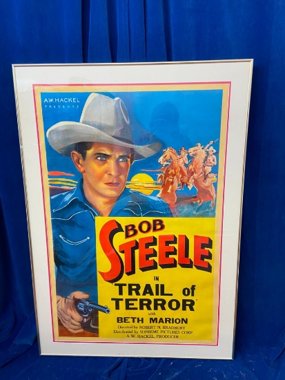 Framed Bob Steele Trail of Terror Movie Poster