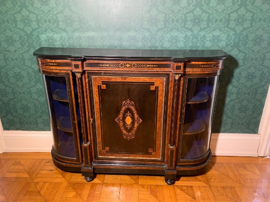 19th c. Marquetry Side Cabinet Server Credenza