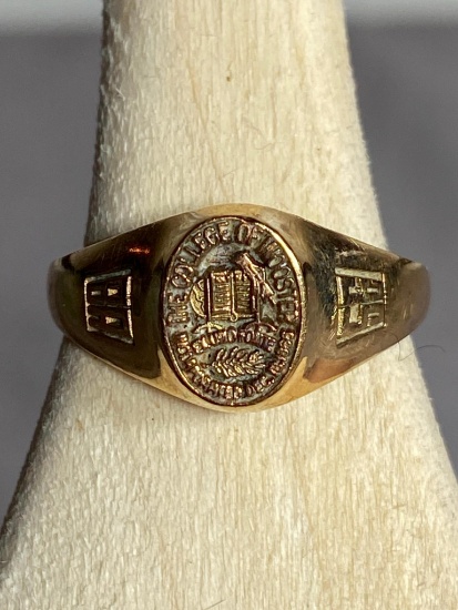 Antique 10k Gold Lady's College of Wooster Class Ring | Online Auctions ...