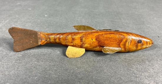 Rare Chautauqua Lake Fish Decoy Leather Tail