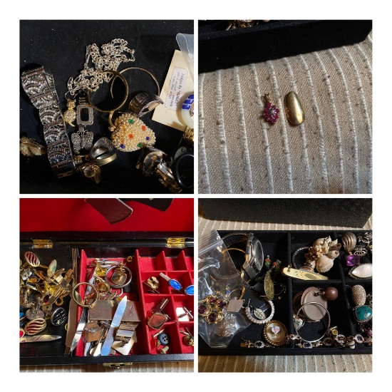 10k Gold, Sterling Silver, Costume & Men's Jewelry Lot