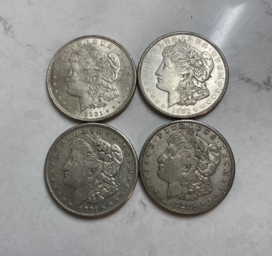 4 Morgan Dollar Coins