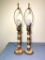 Pair of Slag Glass Table Lamps
