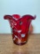 Fenton Ruby Hand Painted 100th Anniversary Founders Vase, Signed