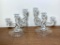 Heisey Clear Glass Cascade Candle Holders
