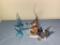Viking Glass Epic Line Long Tail Bird in Thistle Pink, Heisey Clear Chicken Figure &