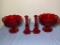 Group of Fostoria Coin Glass Ruby Red