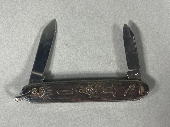 Antique Masonic Pocket Knife Unusual