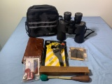 Tasco Binoculars. Magazine Speed Loader, Leather Hunting Journal & Swabie