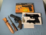 Fire Power Thunder Pellet Gun, Crossman Air Pistol & Western Knife with Sheath