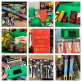 Group of Train Accessories, Parts, Lionel Train Instructions, Lesney England Toy Cars & More