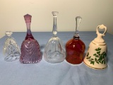 Waterford Crystal Bell, Fenton Dusty Rose Pink Bell,