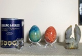 Ebeling & Reuss Crystal Owl, Agate Eggs & Dolphins