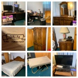 Master Bedroom Contents - Queen Bed, Dresser with Mirror, Armoire,