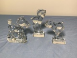 Heisey Sparky Plug Horse Figurine, Heisey Kicking Colt & Heisey Standing Colt