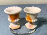 Slag Glass Urn Toothpick Holder