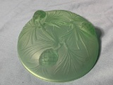 Vaseline Glass Footed Dish
