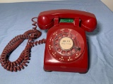 Vintage Red Rotary Telephone