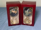 Two Mini Gemstone Globes