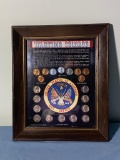 Framed Wartime Coinage Penny and Nickel Display