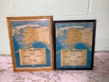 Two Vintage Framed Wien Air Alaska Certificates for Crossing the Arctic Circle