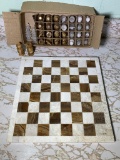 Vintage Marble Chess Set with Board