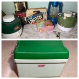 Vintage Camping Items - Thermos Drink Cooler Jug, Coleman Drink Cooler Jug,