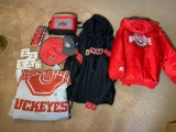 Group of OSU Items - Starter OSU Jacket with Tags, OSU Blanket, Lunch Box, Headband & More