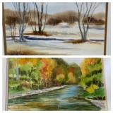 Two Water Colors by Warner