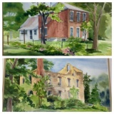Two Water Colors by Joyce Warner