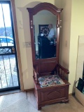 Entryway Bench Hall Tree with Mirror