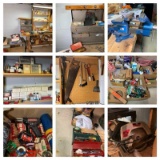 Basement Workbench / Tool Area Contents - Hand Tools, Kennedy Toolbox,