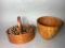 Shaker Style Basket with Pine Cones & Wooden Bowl