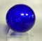 Vintage Art Glass Piece Blue Swirl Ball Unsigned