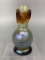 Vintage Art Glass Vase Signed and Dated with Applied Glass