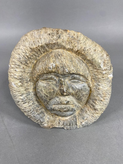 Vintage Inuit Tribal Carved Soapstone Face