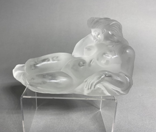 Vintage Lalique Glass Piece Reclining Nude Figure