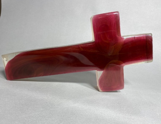 Custom Made Art Glass Cross by Dominick Labino