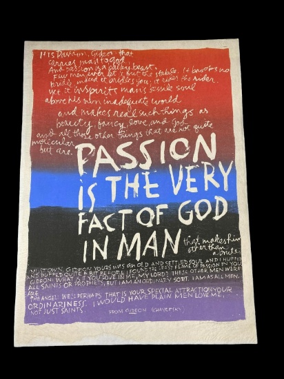 Screen Print - Corita Kent - Passion is The Very Fact of God in Man