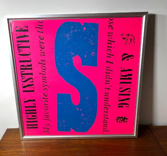 Silk Screen - Sister Mary Corita - "S" in Frame - 1968