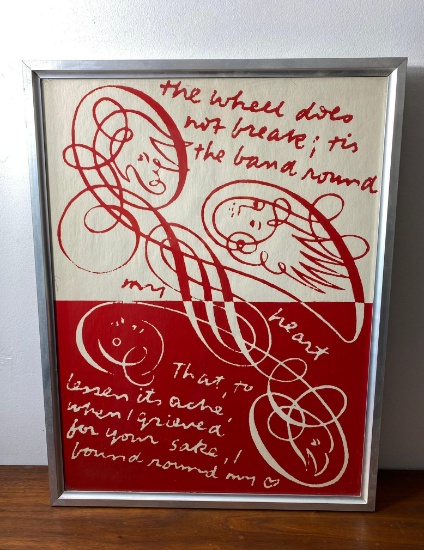 Screen Print - Sister Corita Kent - "H Is for My Heart" - 1968