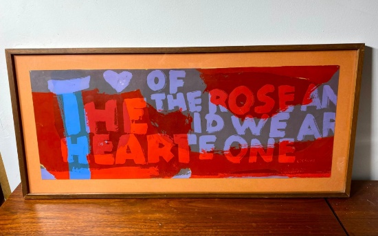 Screen Print - Sister Corita Kent - "The Heart of the Rose" - 1963