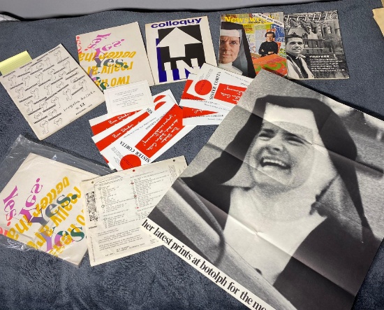 Grouping of Old Sister Corita Kent Ephemera, Periodicals and More
