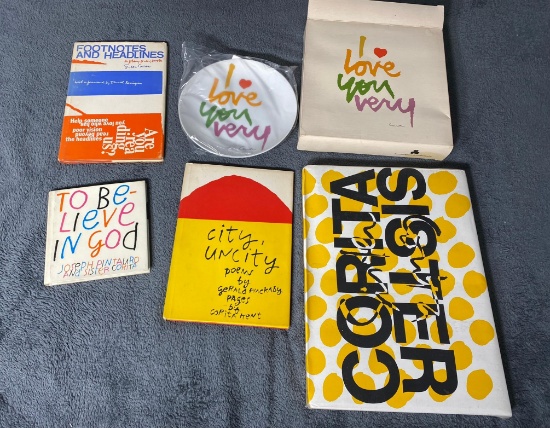 Group Lot of Sister Mary Corita Kent Items including Sealed Portfolio