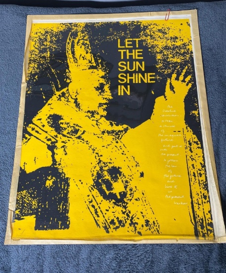 Signed Original Sister Mary Corita Screen Print - Let the Sun Shine In